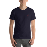 The 4mb Tee (Embroidered, Red on Navy)